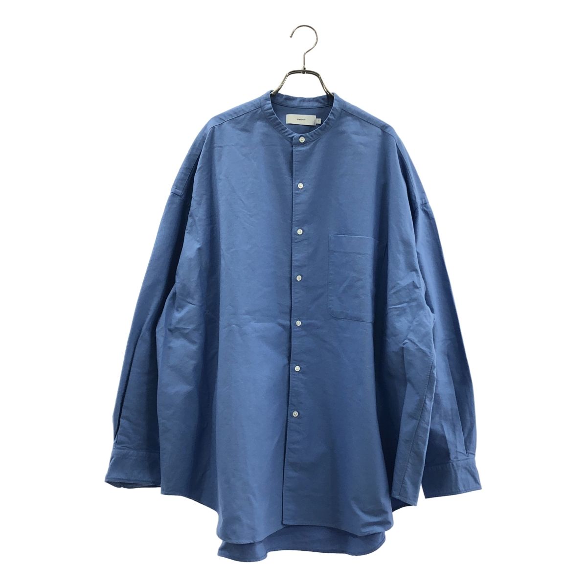 Graphpaper グラフペーパー 2025 SS OXFORD OVERSIZED BAND COLLAR SHIRT オックスフォードオーバーサイズドバンドカラーシャツ F ブルー メンズ