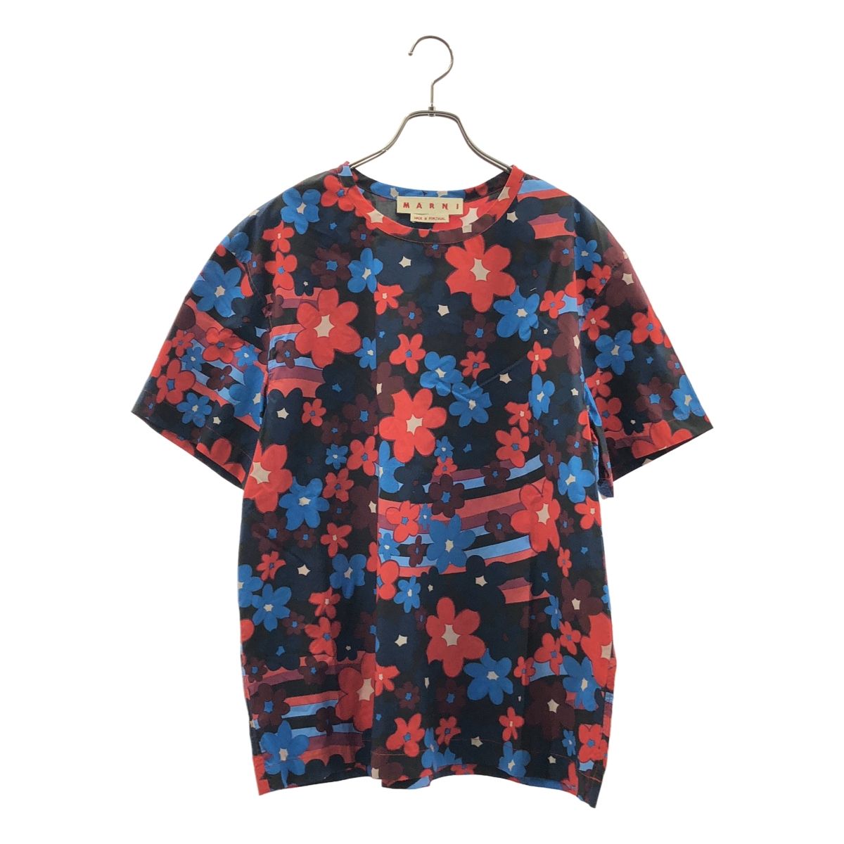 【美品】  MARNI / マルニ | 2021SS | Ladies Multicolor Flower Print / 総柄 オーバーシルエット カットソー ブラウス | 40 | イエロー/ブルー/グリーン系 | レディース 美品】 MARNI / マルニ | 2021SS | Ladies Multicolor Flower Print