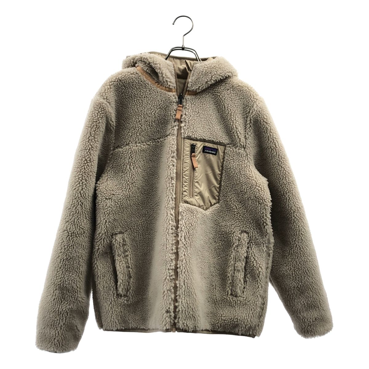 Patagonia パタゴニア Boys Reversible Ready Freddy Hoody リバーシブル ボア ジャケット XXL ベージュ レディース