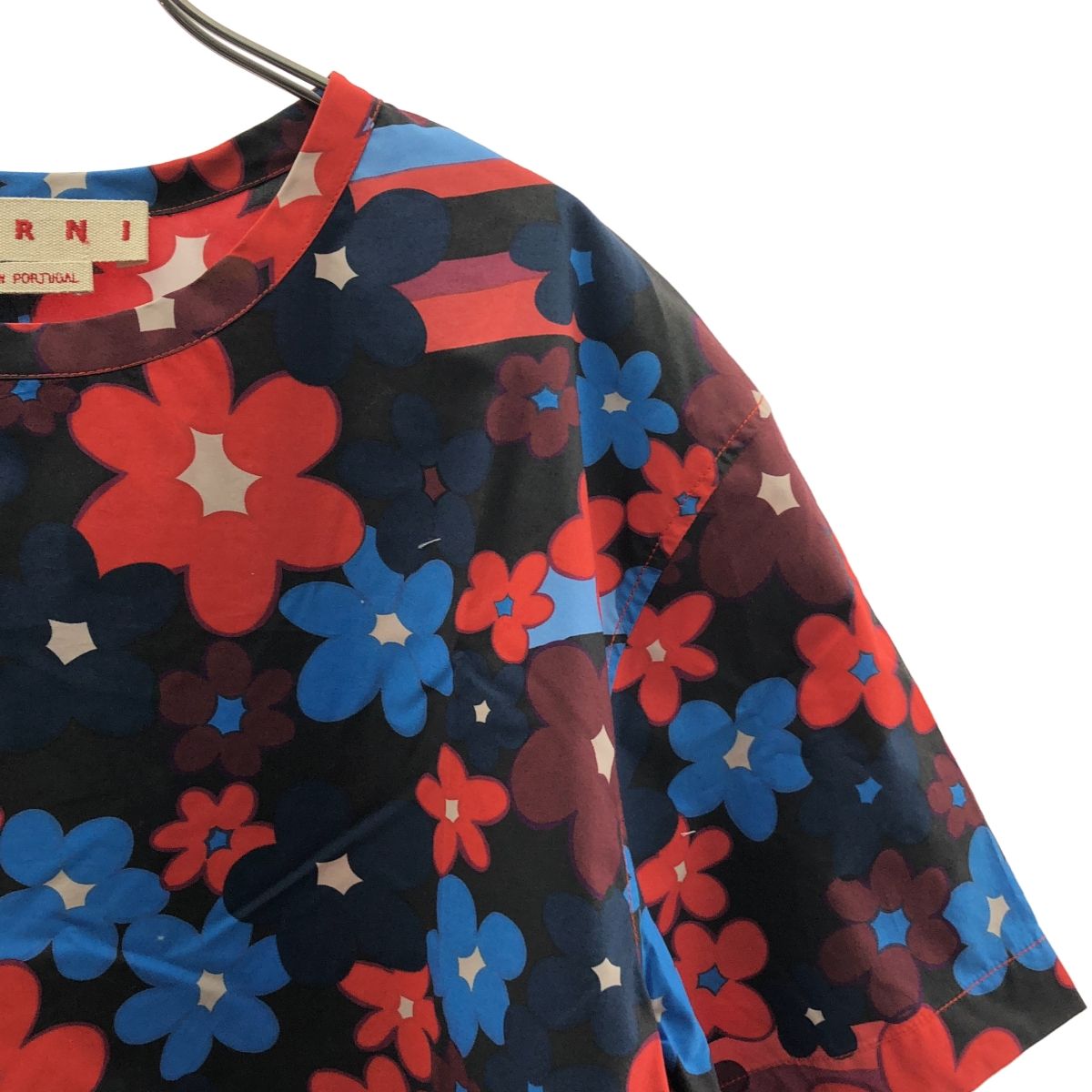 【美品】  MARNI / マルニ | 2021SS | Ladies Multicolor Flower Print / 総柄 オーバーシルエット カットソー ブラウス | 40 | ボルドー/ブルー/ブラック系 | レディース 美品】 MARNI / マルニ | 2021SS | Ladies Multicolor Flower Print