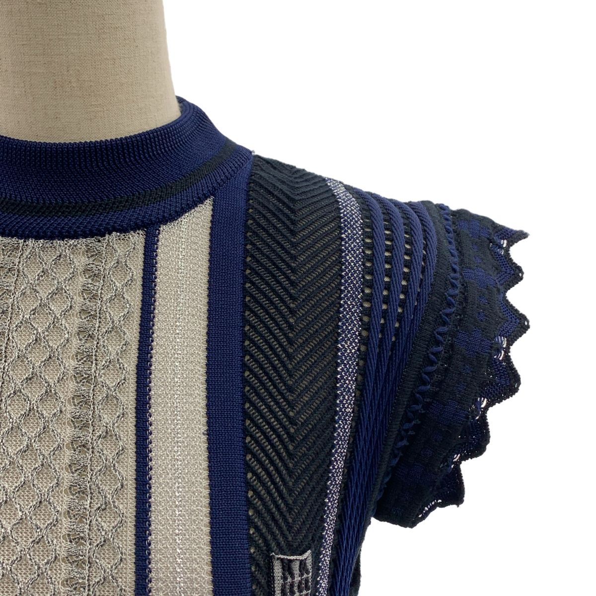 【未使用級】Mame Kurogouchi Net Stripe Tops Mame Kurogouchi / マメクロゴウチ | Net Stripe Tops ニット ベスト
