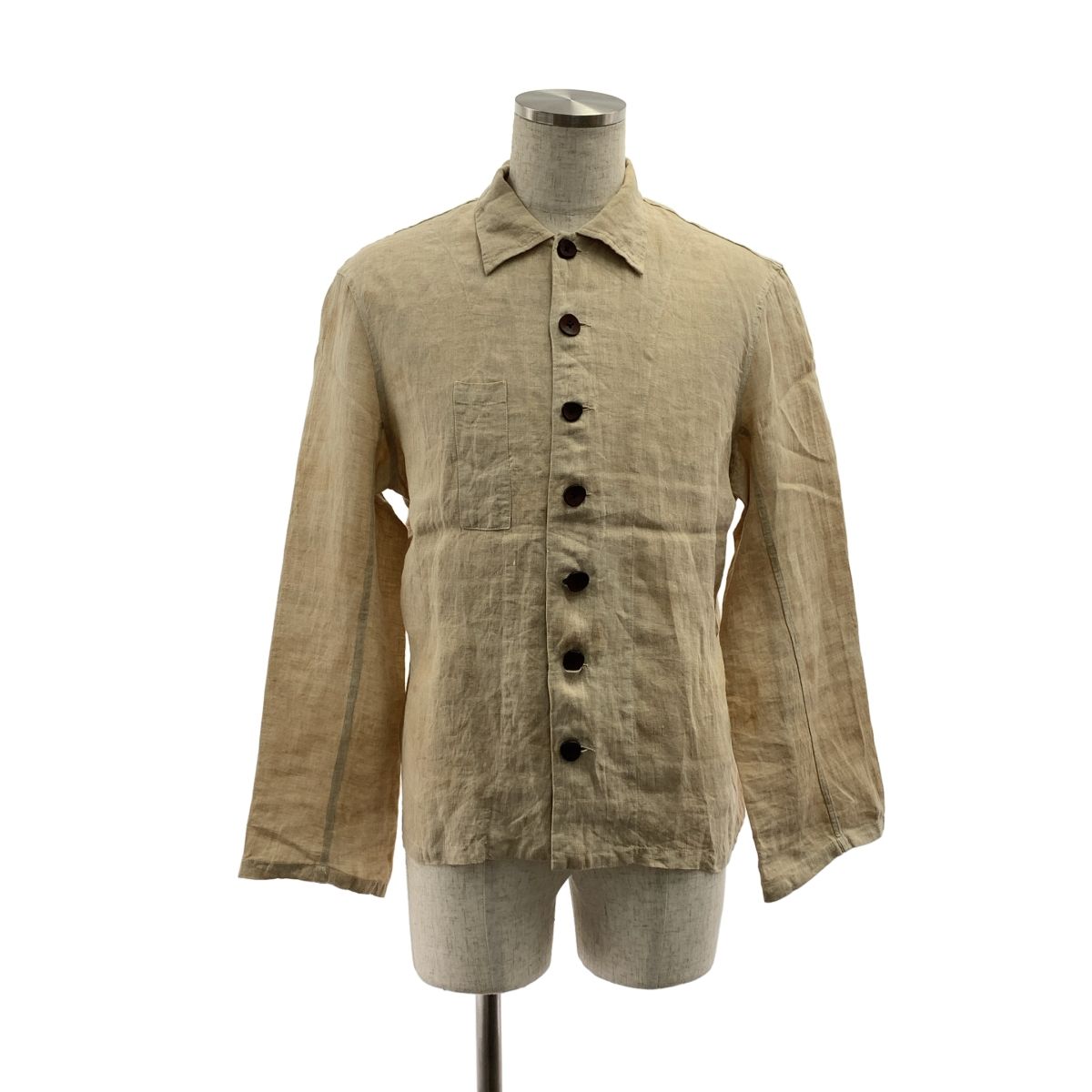 Peng Tai ペンタイ linen shirt リネン レギュラーカラー オーバー シャツ 48 エクリュ メンズ