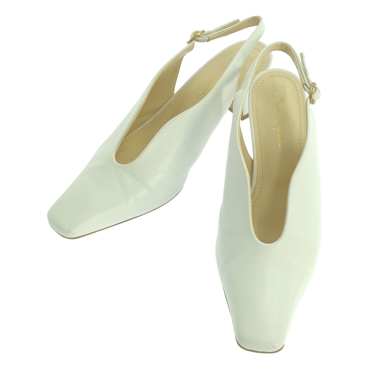 Mame Kurogouchi / マメクロゴウチ | 2023AW | Curved Line Sling Back