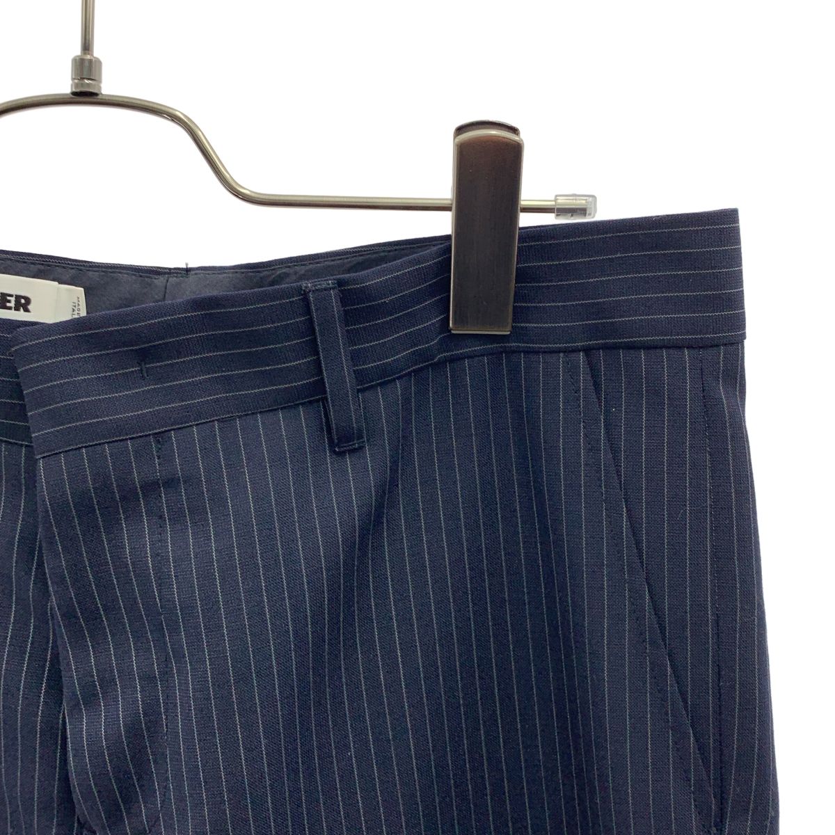 JIL SANDER ジルサンダー ストライプ スラックス パンツ 36 ネイビー レディース