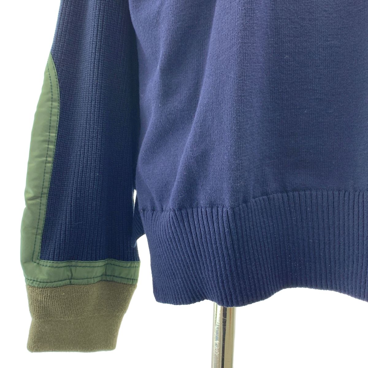 sacai / サカイ | 異素材 切替 ビジュー装飾 サイドスリット MA-1 