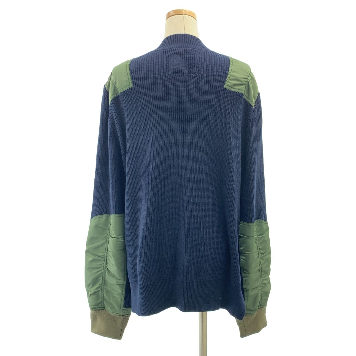 sacai / サカイ | 異素材 切替 ビジュー装飾 サイドスリット MA-1 