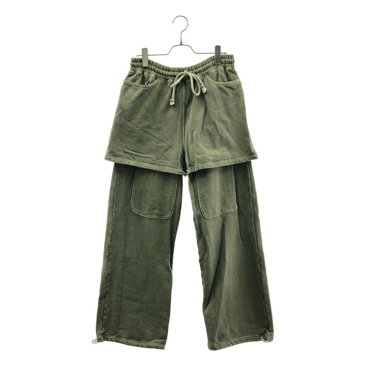 アンスクリア 2025 AW Layered sweat pants ドローストリング スウェット パンツ M カーキ系 レディース