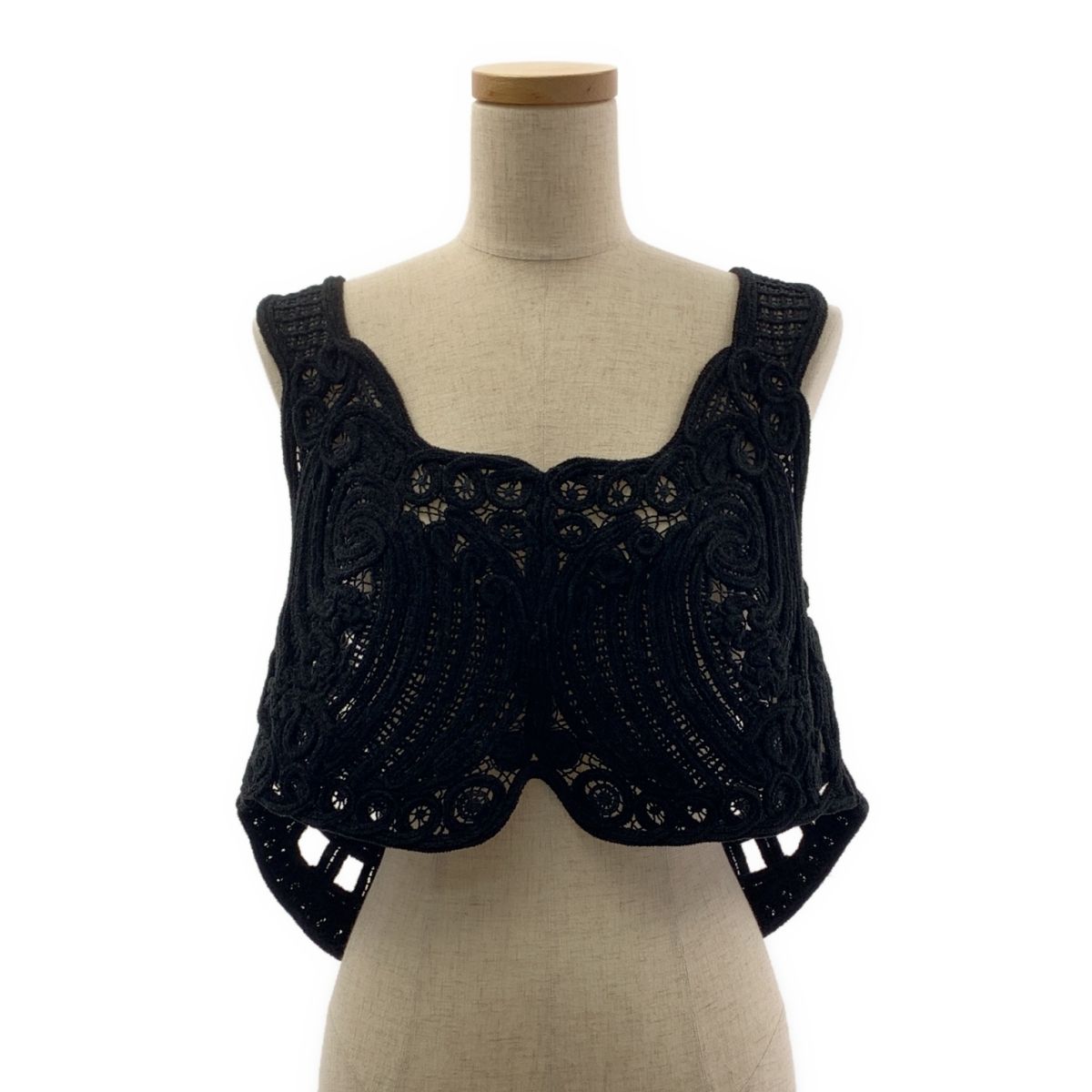 Mame Kurogouchi / マメクロゴウチ | 2022AW | Cord Embroidery Vest エンブロイダリー ベスト | 3 | ブラック | レディース