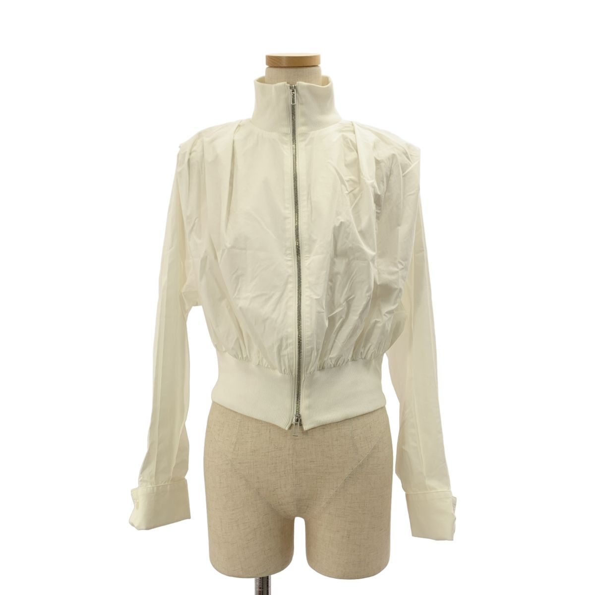 KANAKO SAKAI カナコサカイ ORGANIC COTTON ZIP UP SHIRT ジップ シャツ 34 ホワイト レディース