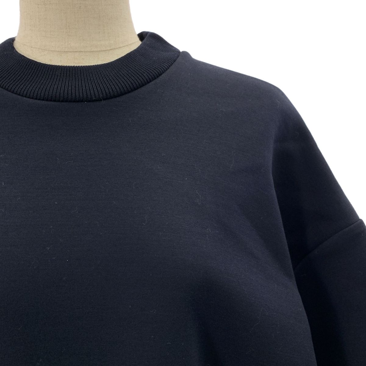 Plan C プランシー レイヤード スウェット ボリューム ドレス ワンピース 40 ダークネイビー レディース