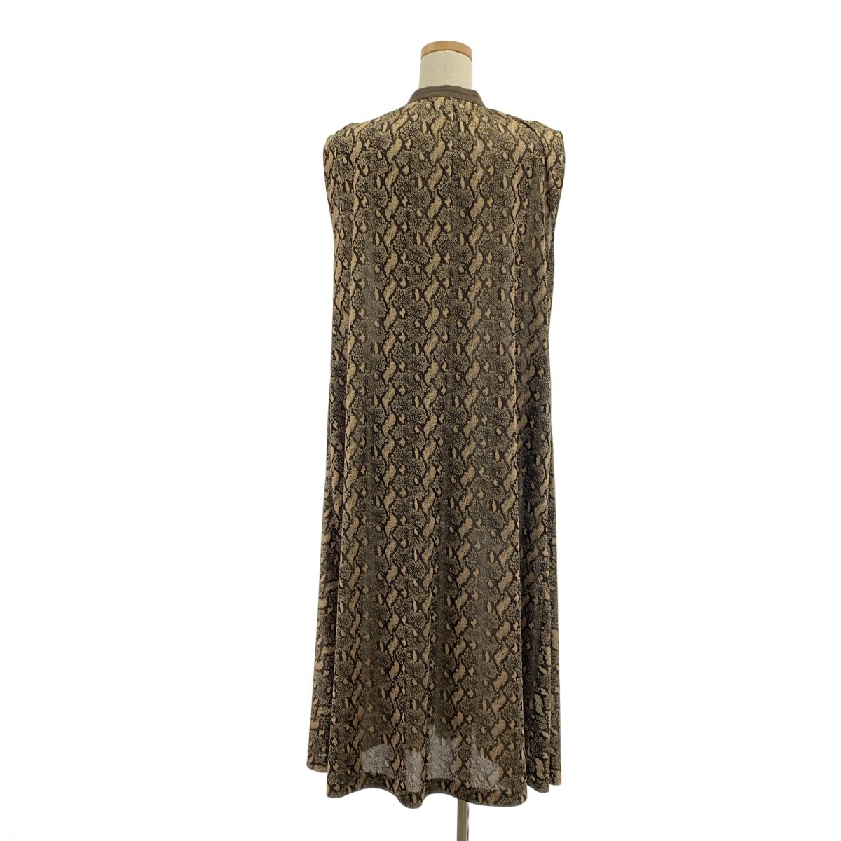  AKANE アカネウツノミヤ 総柄 パイソン ドレープ ボリューム ドレス ワンピース 36 snake レディース その他 ワンピース