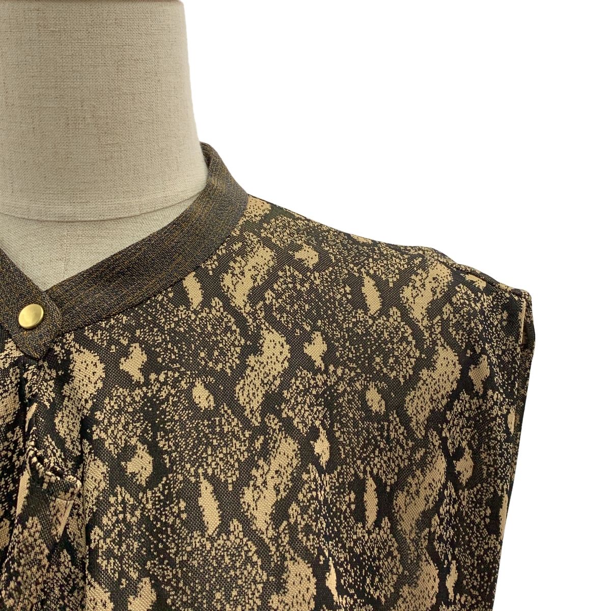 AKANE アカネウツノミヤ 総柄 パイソン ドレープ ボリューム ドレス ワンピース 36 snake レディース