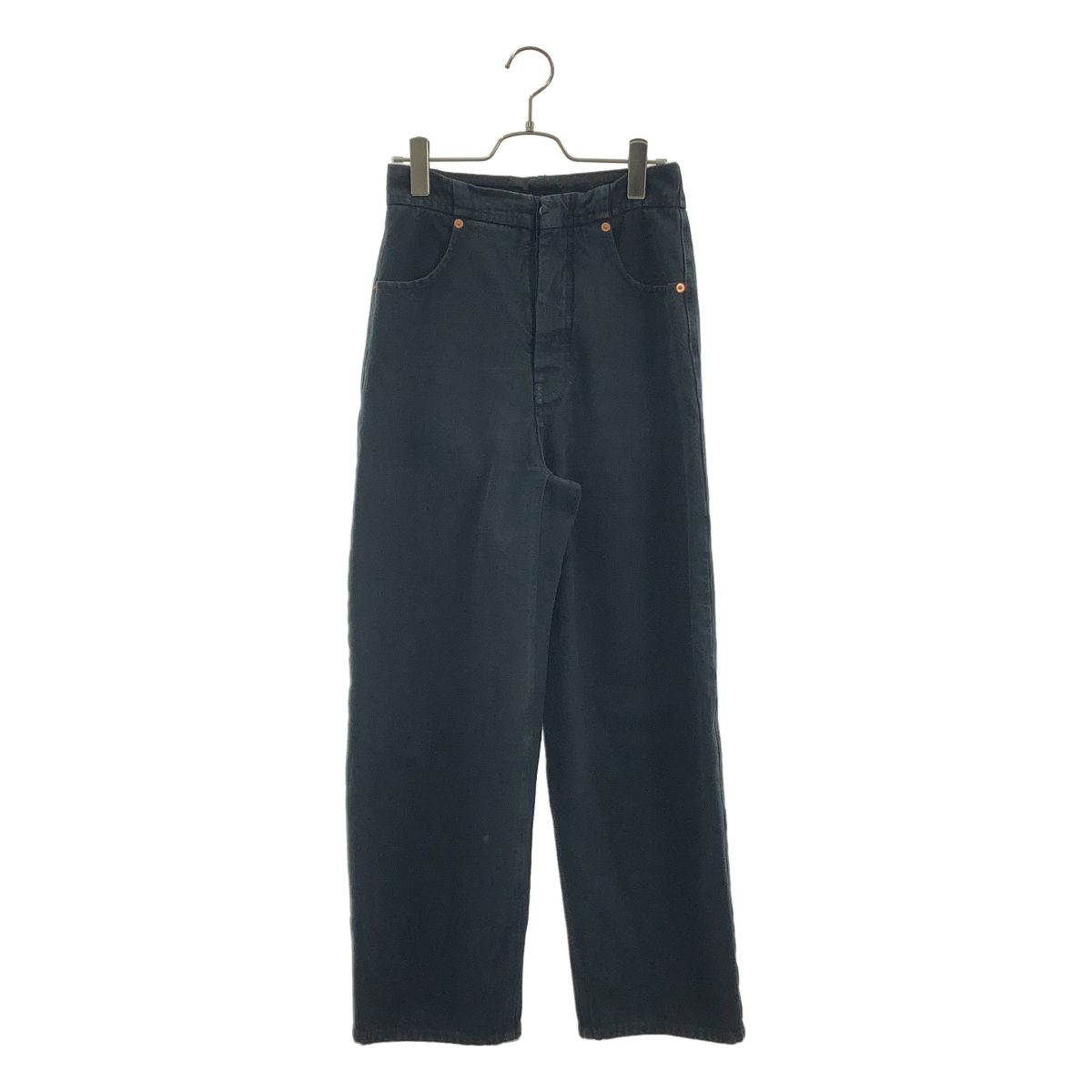 MM 6 Maison Margiela エムエムシックスメゾンマルジェラ 2025 AW ロゴパッチ ワイド デニムパンツ 26 ブラック レディース