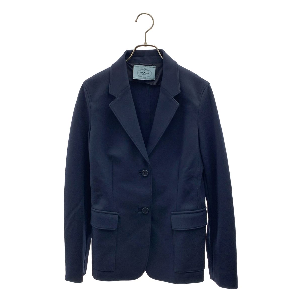 【極美品】PRADA モヘア　ネイビー　テーラードジャケット 38(M) PRADA（プラダ） コットン 2B ノッチドラペル テーラードジャケット