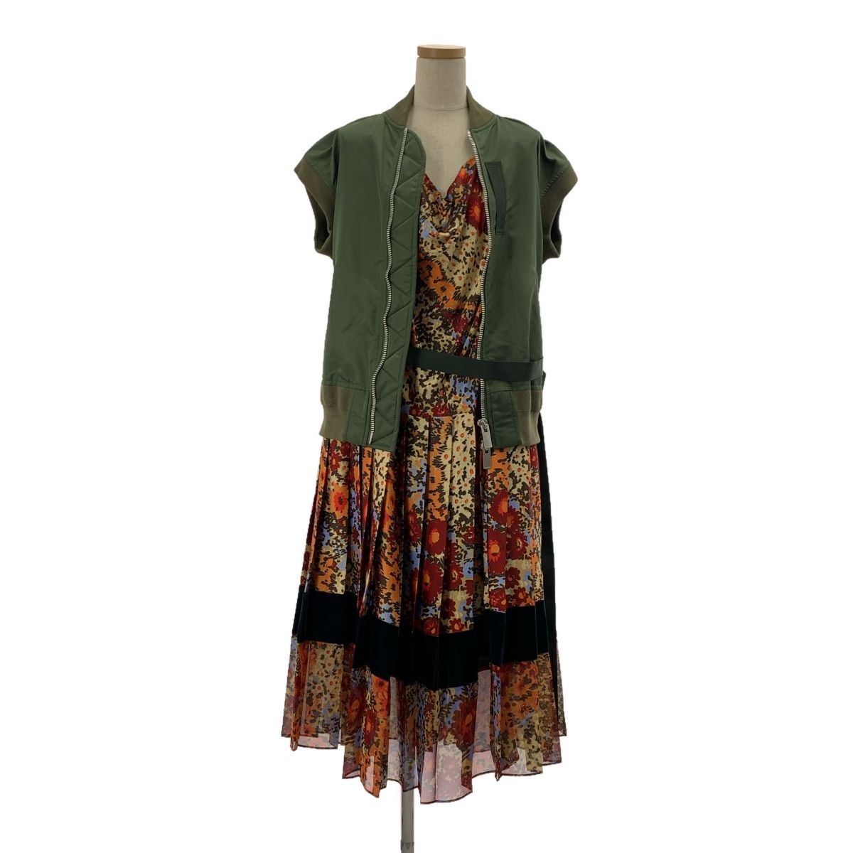 sacai / サカイ | MA-1ドッキング プリーツ ノースリーブワンピース