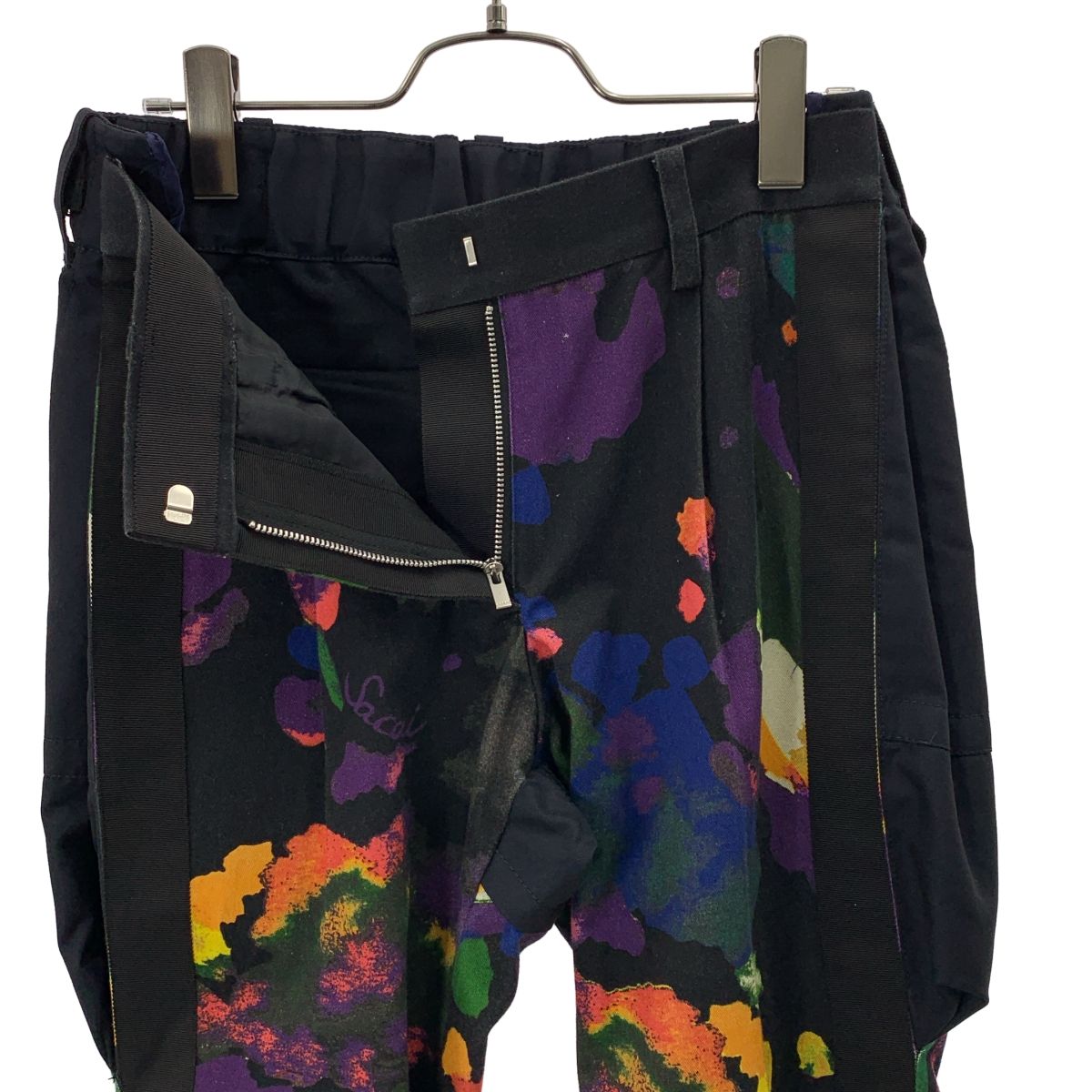  sacai サカイ 2019 SS フローラルプリント サイドアジャスターパンツ 1 ネイビー レディース その他 パンツ