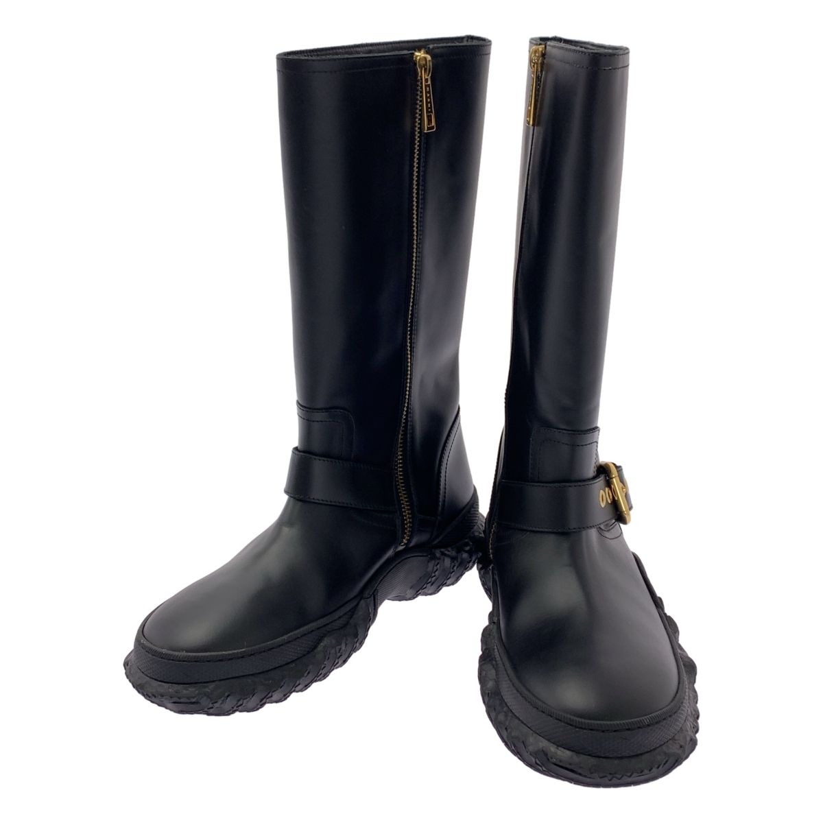 MARNI マルニ ロゴサイドジップ アジャスター ブーツ 38 ブラック レディース