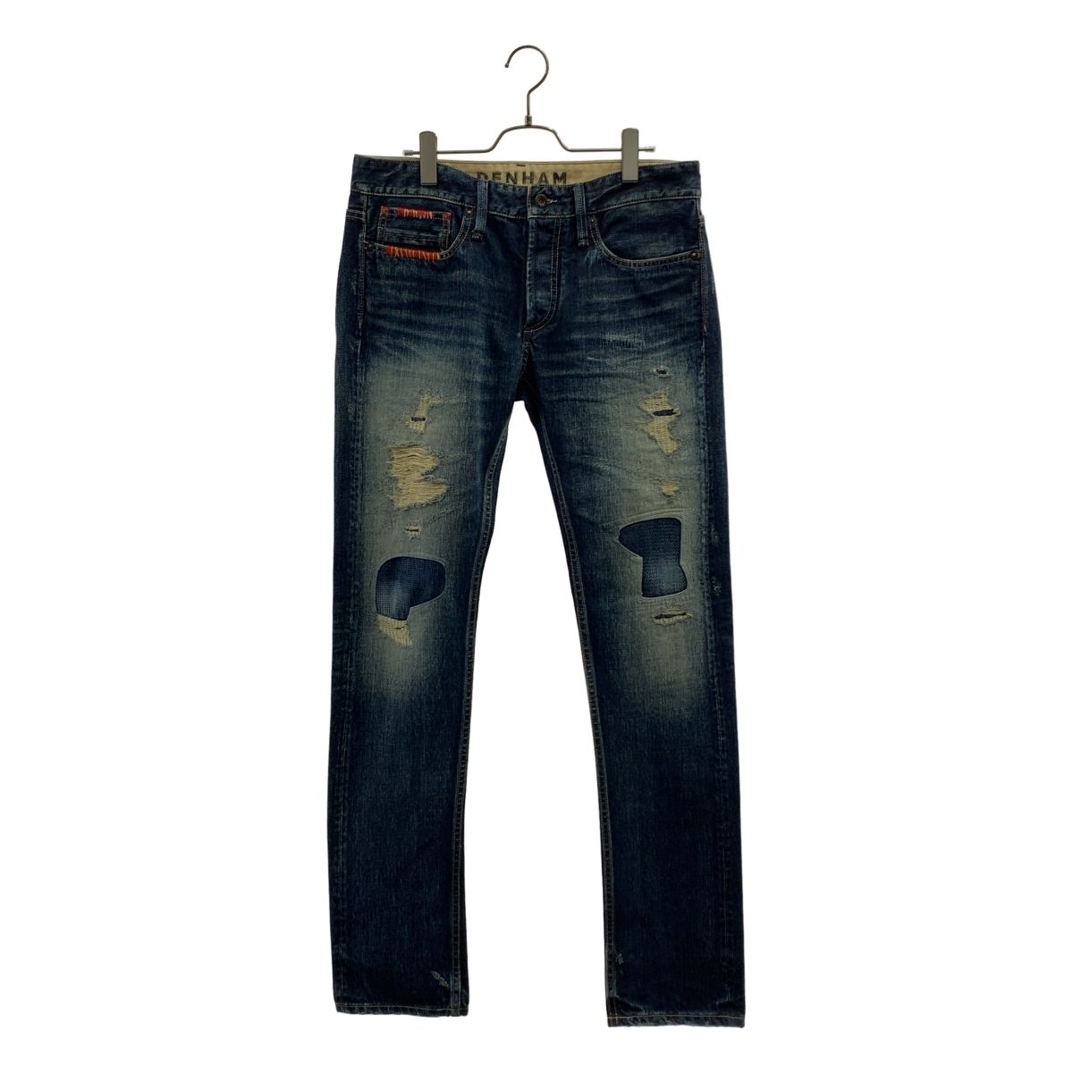 美品/380本限定/W33 DENHAM CROSS BACK 日本限定 デニム DENHAM / デンハム | JAPAN ARTISAN 380本限定 刺し子 デニムパンツ