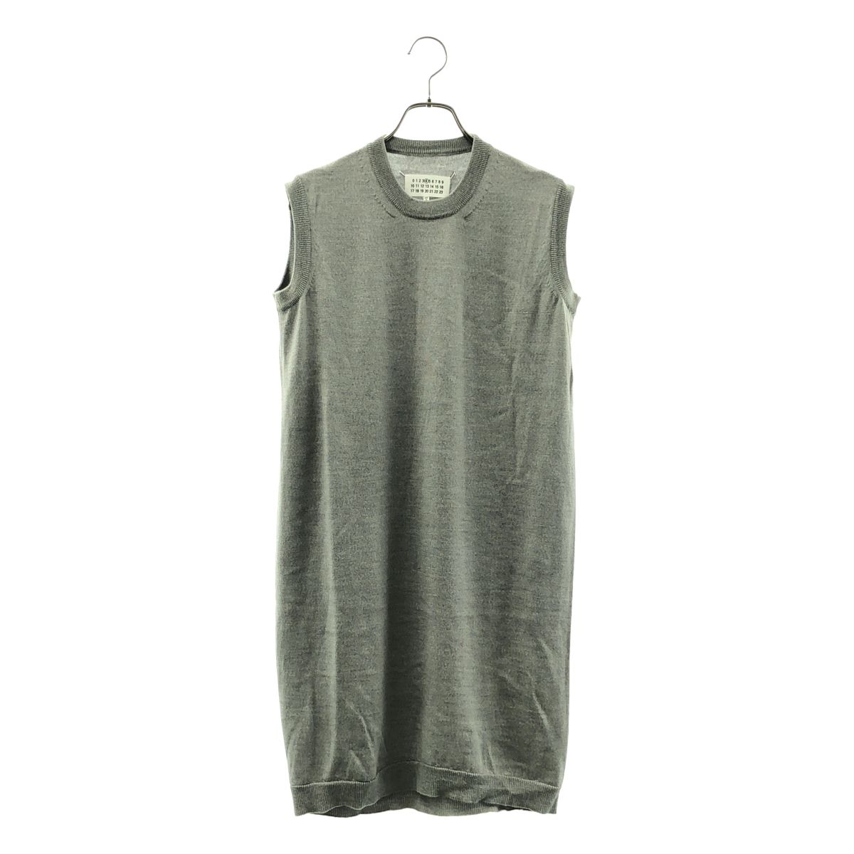 Maison Martin Margiela メゾンマルタンマルジェラ 2014 AW ウール クルーネック ニット ワンピース S グレー レディース