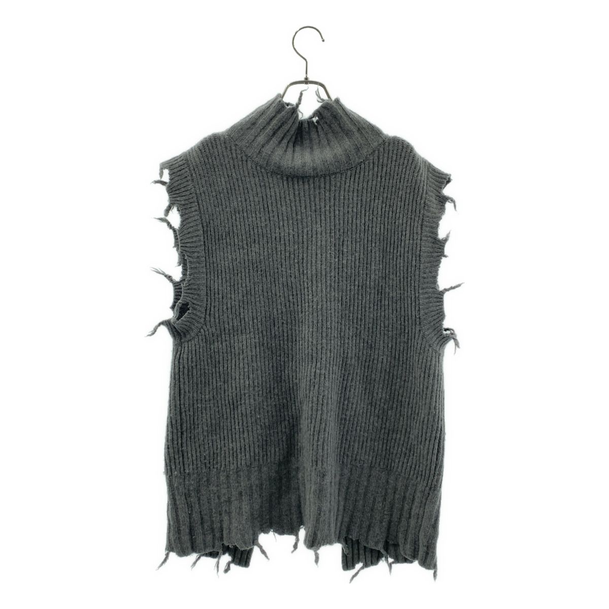 PERVERZE / パーバーズ | 2wayダメージ ニットベスト | グレー