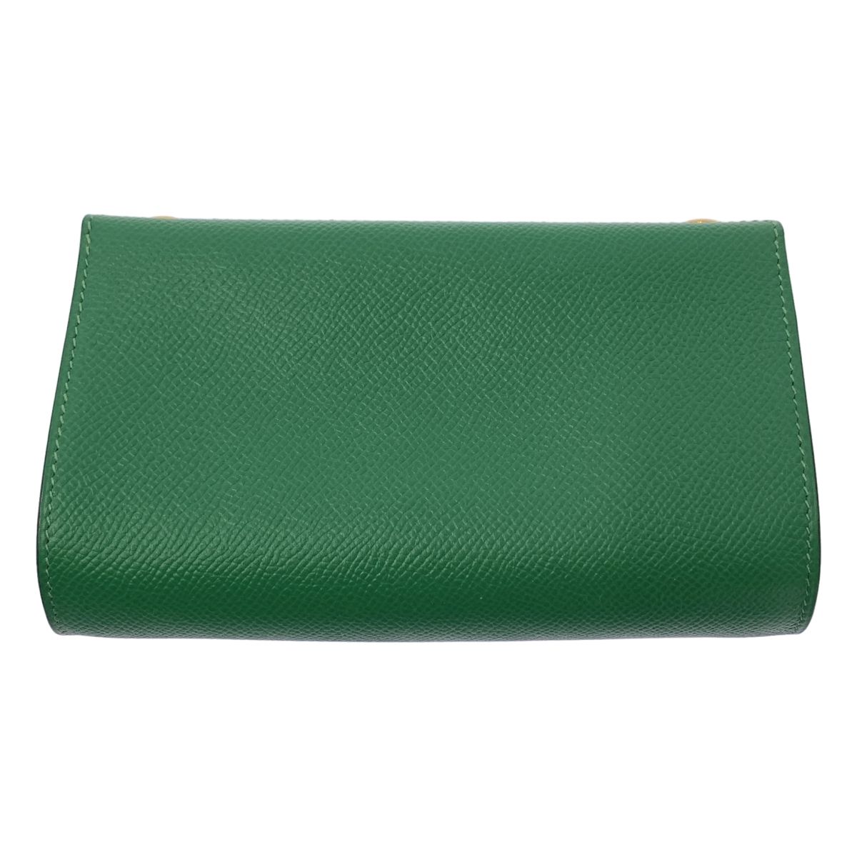 HERMES エルメス カロ PM レザー ポーチ グリーン レディース