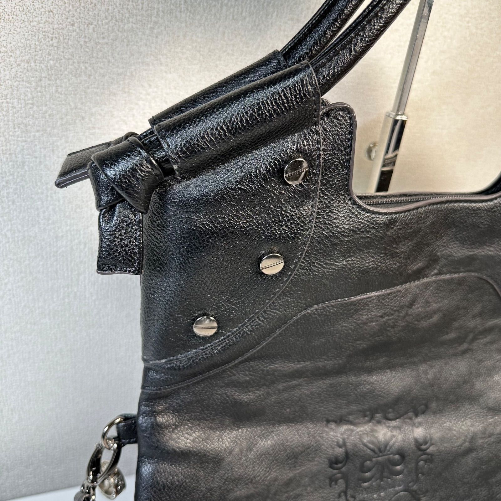 y2k archive レザー ショルダーバッグ ハンドバッグ 2way スタッズ