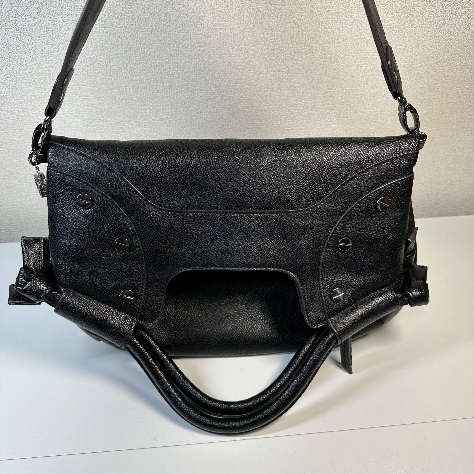 y2k archive レザー ショルダーバッグ ハンドバッグ 2way スタッズ