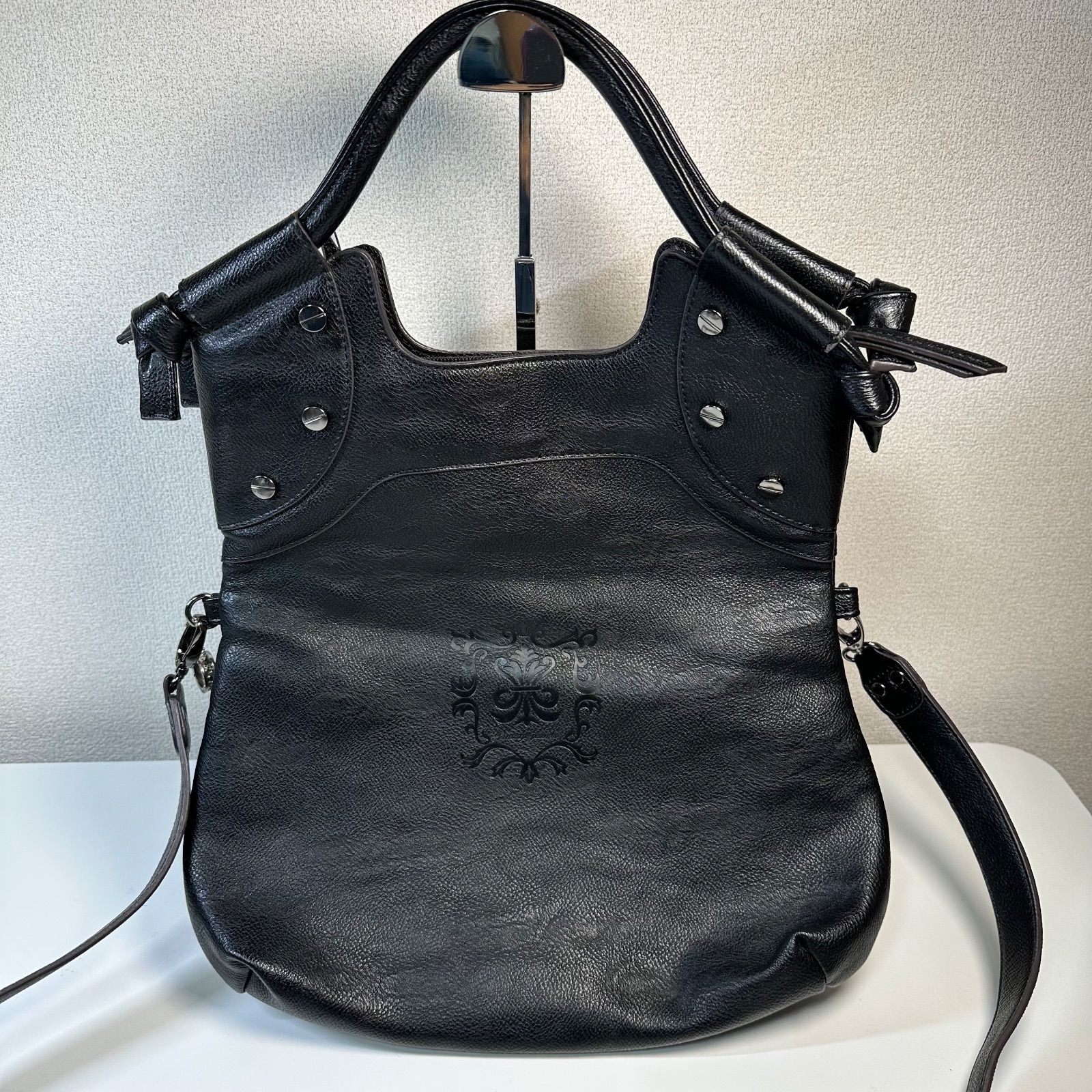 y2k archive レザー ショルダーバッグ ハンドバッグ 2way スタッズ