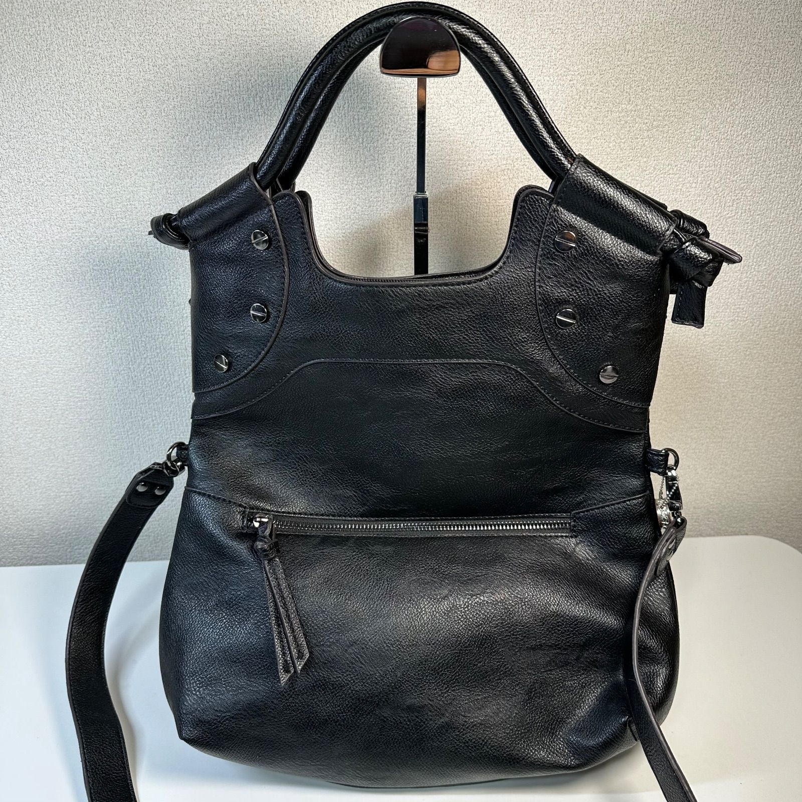 y2k archive レザー ショルダーバッグ ハンドバッグ 2way スタッズ