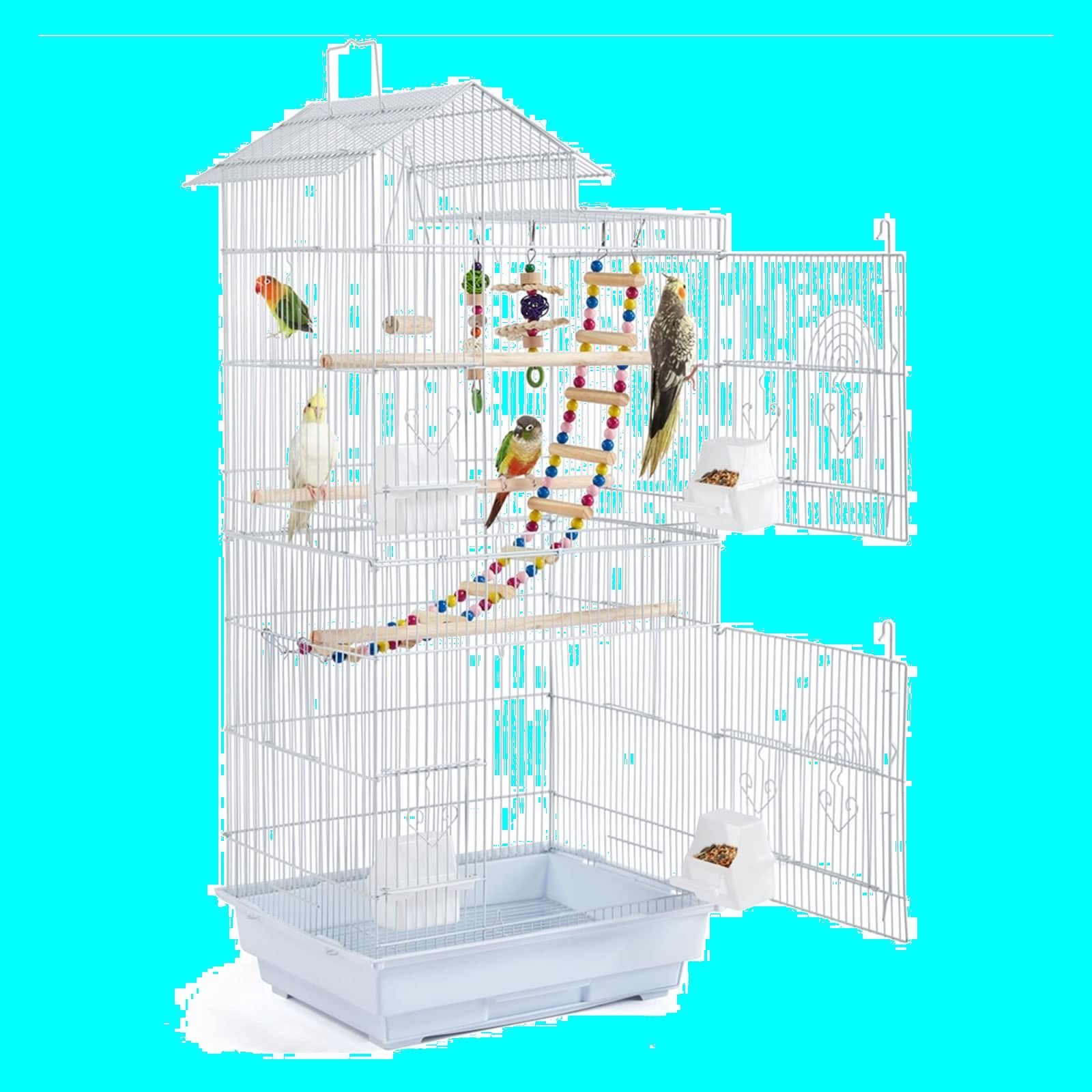 小鳥ホワイト 文鳥 オウム オカメ マメルリハ インコ オカメインコ 大きいケージ バードパレス ブランコ付き 複数飼い セキセイインコ 豪華 鳥小屋 鳥かご 大型 鳥ケージ Yaheetech