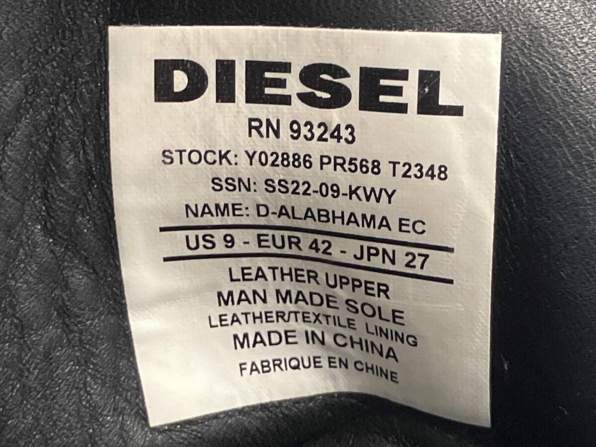  DIESEL ディーゼル ブーツ レースアップ サイドゴア Y 02886 PR 568 サイズ27 0 cm インポート その他 ブーツ 革靴