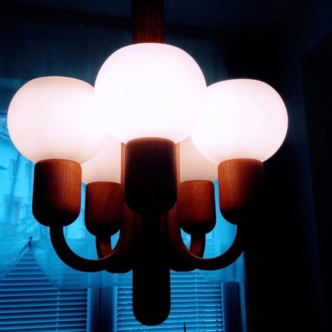 50s 60s Domus ドムス 5灯 シャンデリア ヤマギワ 北欧 ヴィンテージ