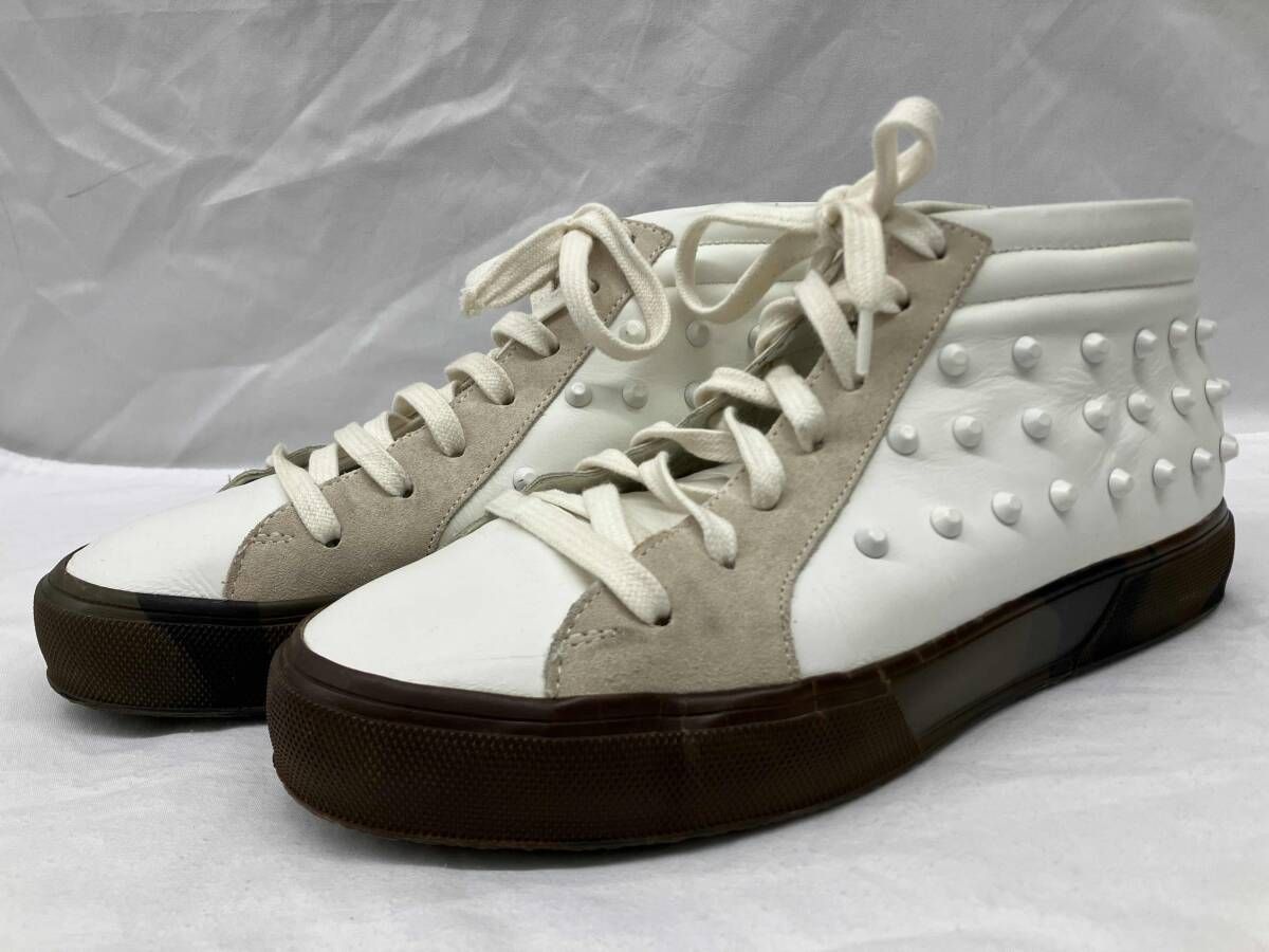 ハイドロゲン ハイカット スニーカー スタッズ ホワイト made inItaly サイズ42 約26 5 cm