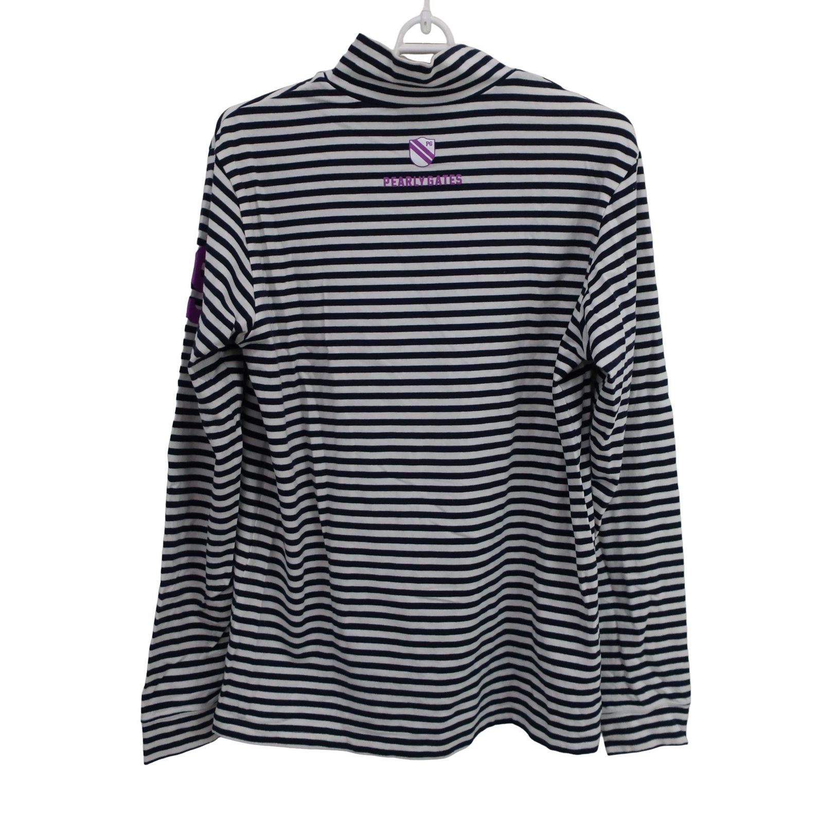 PEARLY GATES(パーリーゲイツ) ハイネックシャツ 白黒ボーダー メンズ