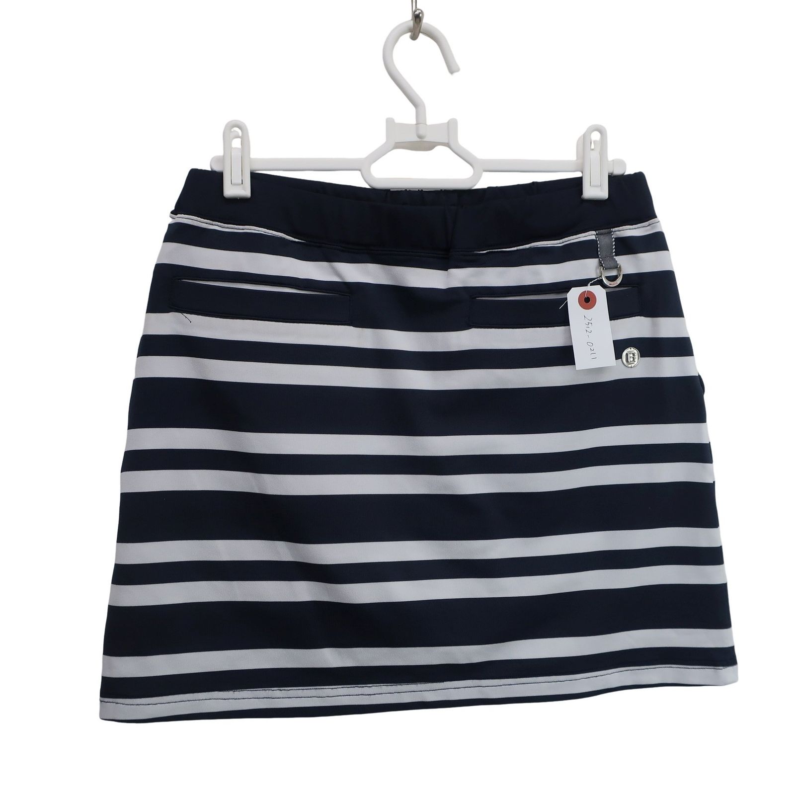 美品】BRIEFING(ブリーフィング) スカート ネイビー白ボーダー