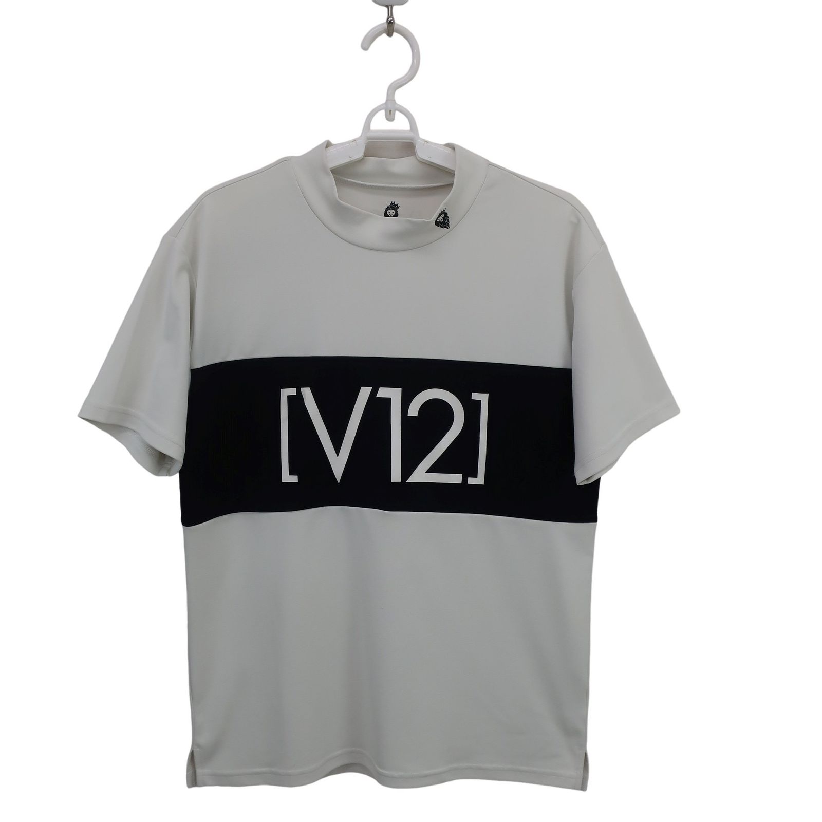 美品】V12(ヴィトゥエルブ) 半袖モックネックシャツ 白 メンズ S