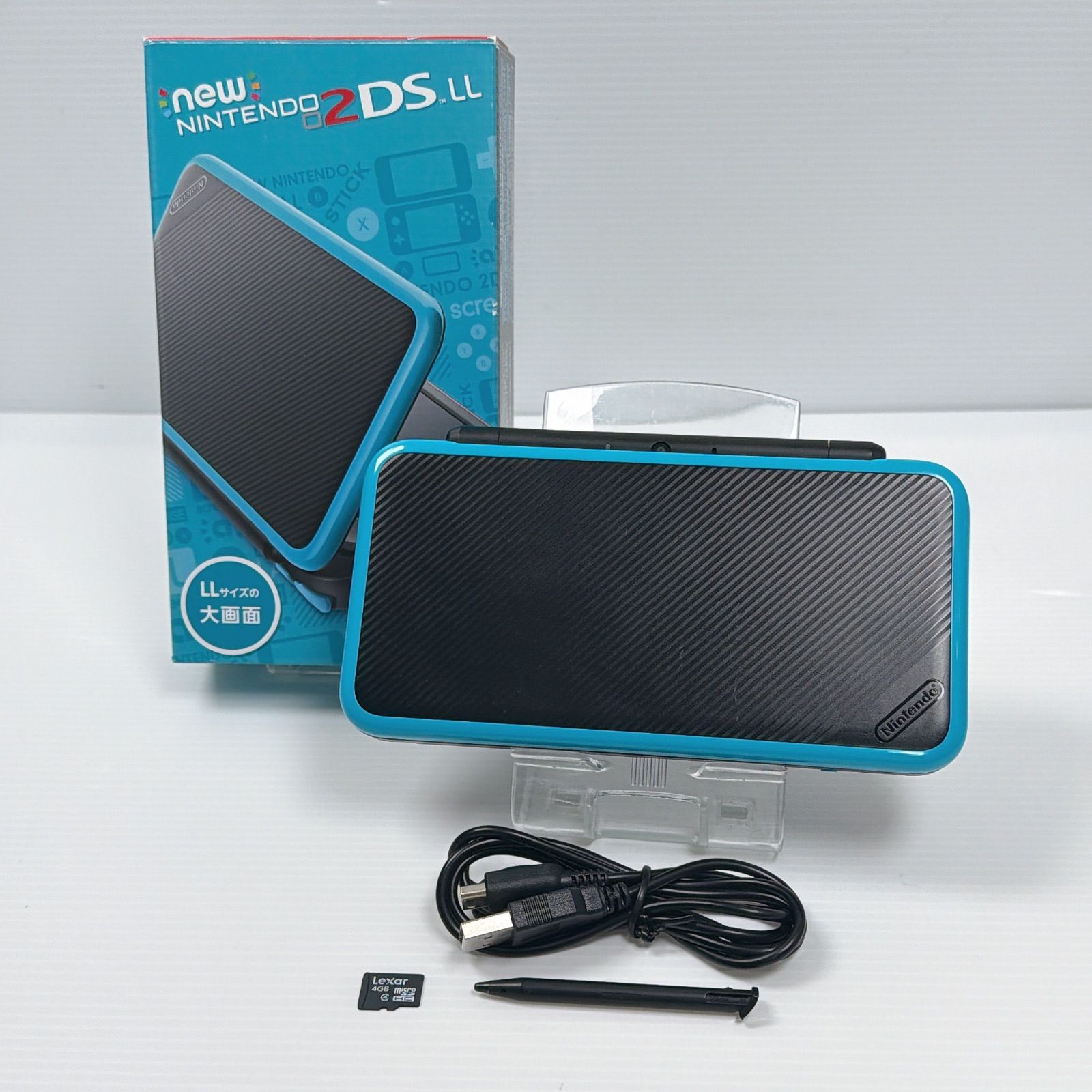 美品 New ニンテンドー 2DSLL ブラックターコイズ 液晶 画面 極美品