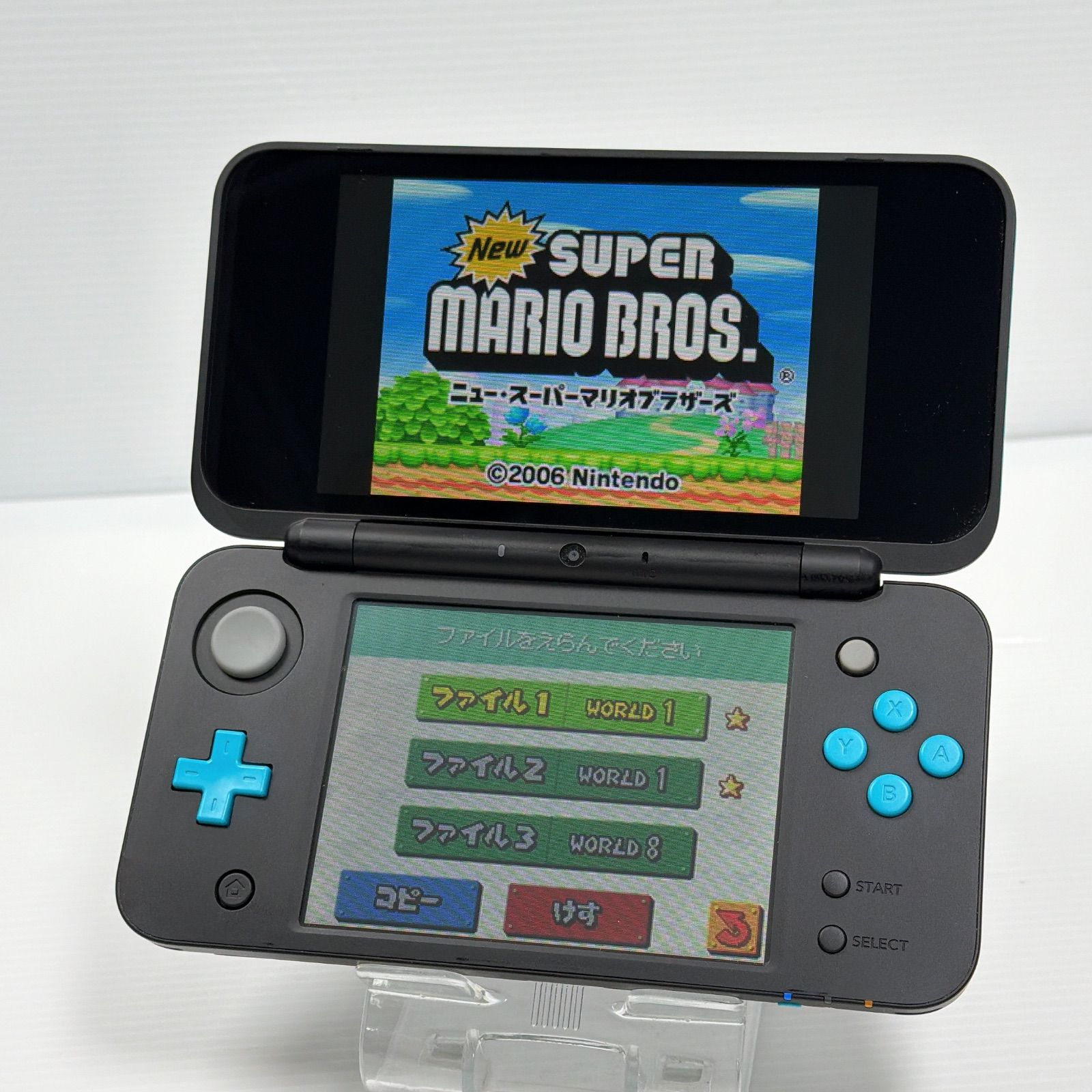 美品 New ニンテンドー 2DSLL ブラックターコイズ 液晶 画面 極美品