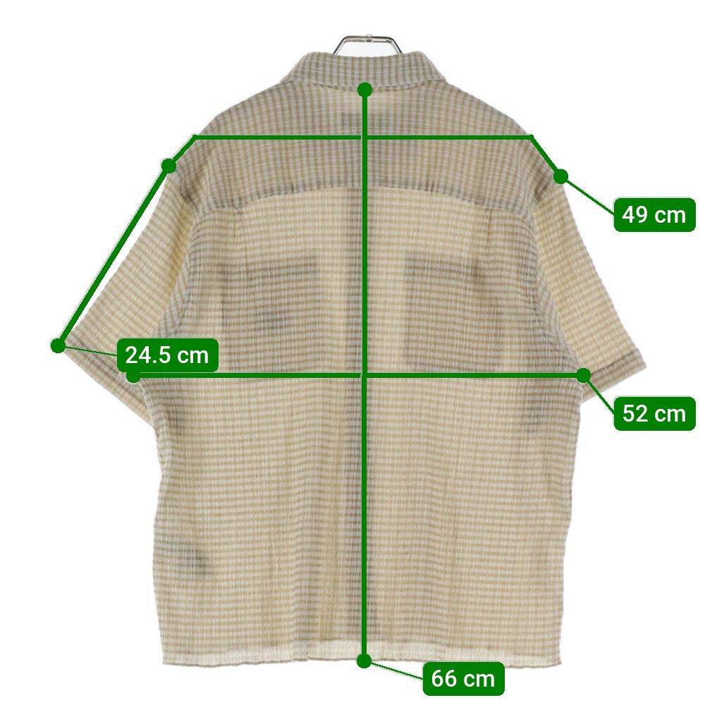 STUSSY (ステューシー) 25SS CRINKLED CHECK SS SHIRT ワッペンロゴ