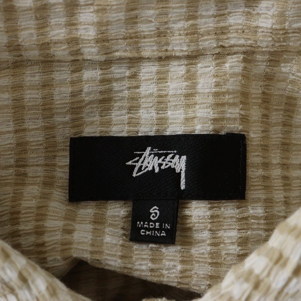 STUSSY (ステューシー) 25SS CRINKLED CHECK SS SHIRT ワッペンロゴ
