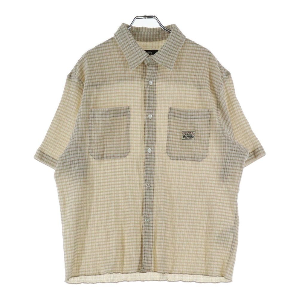 STUSSY (ステューシー) 25SS CRINKLED CHECK SS SHIRT ワッペンロゴ