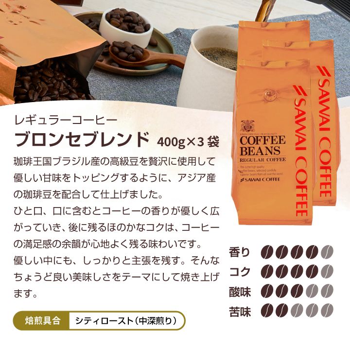 コーヒー 豆 粉 1.2kg 400g×3袋 銅の珈琲 柔らか味 120杯分福袋 中挽き