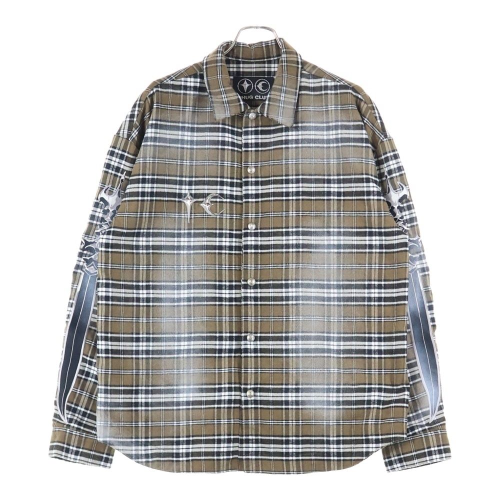THUG CLUB (サグクラブ) ソード刺繍 チェック フランネルシャツ 長袖