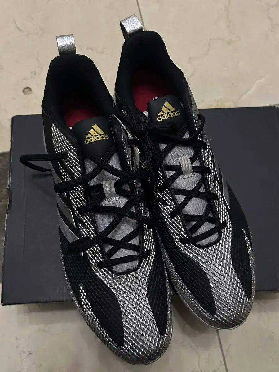新品) adidas アディダス 野球シューズ スパイク ブラック/シルバー