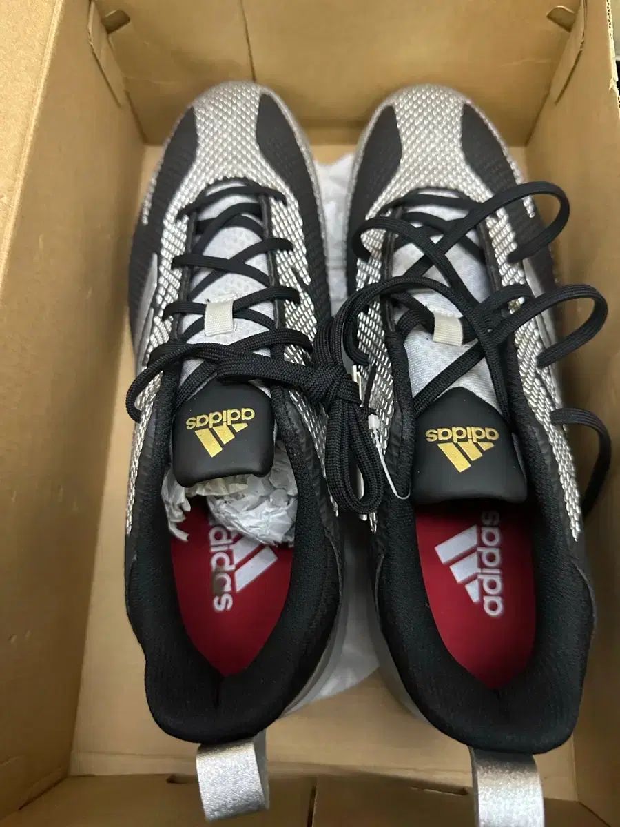 新品) adidas アディダス 野球シューズ スパイク ブラック/シルバー