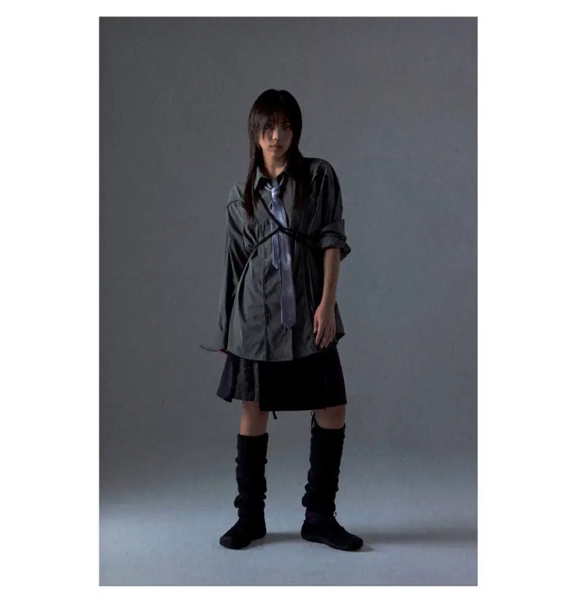 オホス チェスト ホール ナイロン シャツ 2 グレー