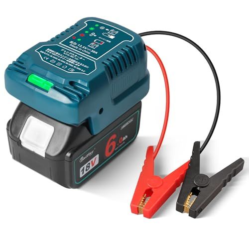 Waitley 緊急用ジャンプスターター 12 V車用 ジャンパースターター 車両電池接続検知後給電 マキタ 互換バッテリー 18 V 6 0 Ah大容量BL 1860 装 カットオフ機能付＆多重保護回路 6000 mAh LEDデジタル残量表示 cf 2 ef 306