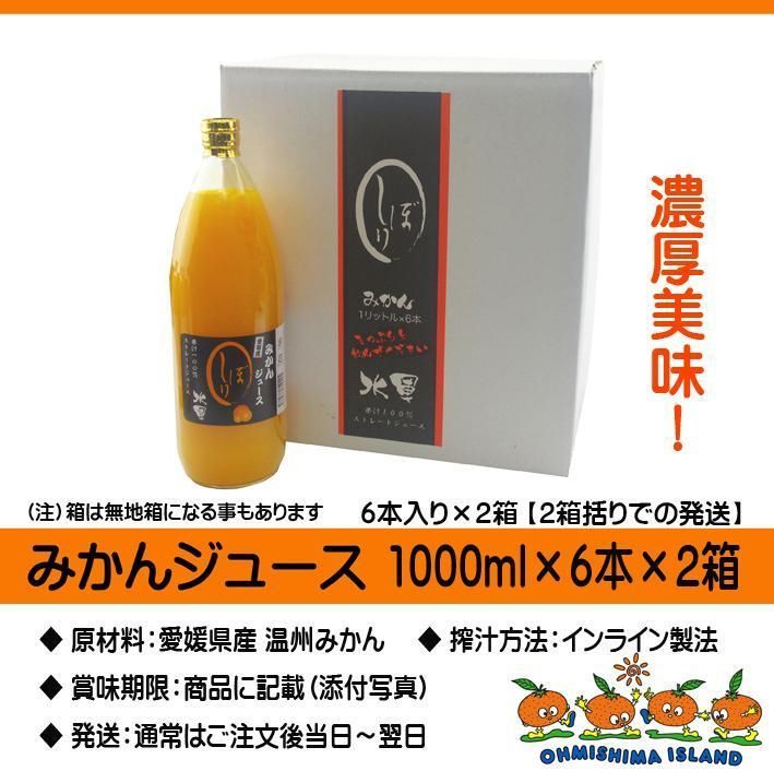 特売！濃縮還元してない・みかんジュース1000ml×12本 濃厚美味