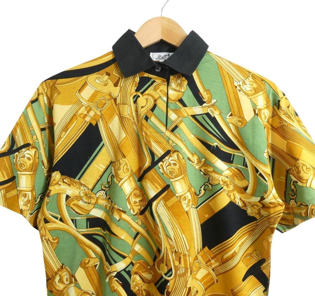 HERMES エルメス サイズS RYTHMES リズムス 半袖 シャツ ブラウス