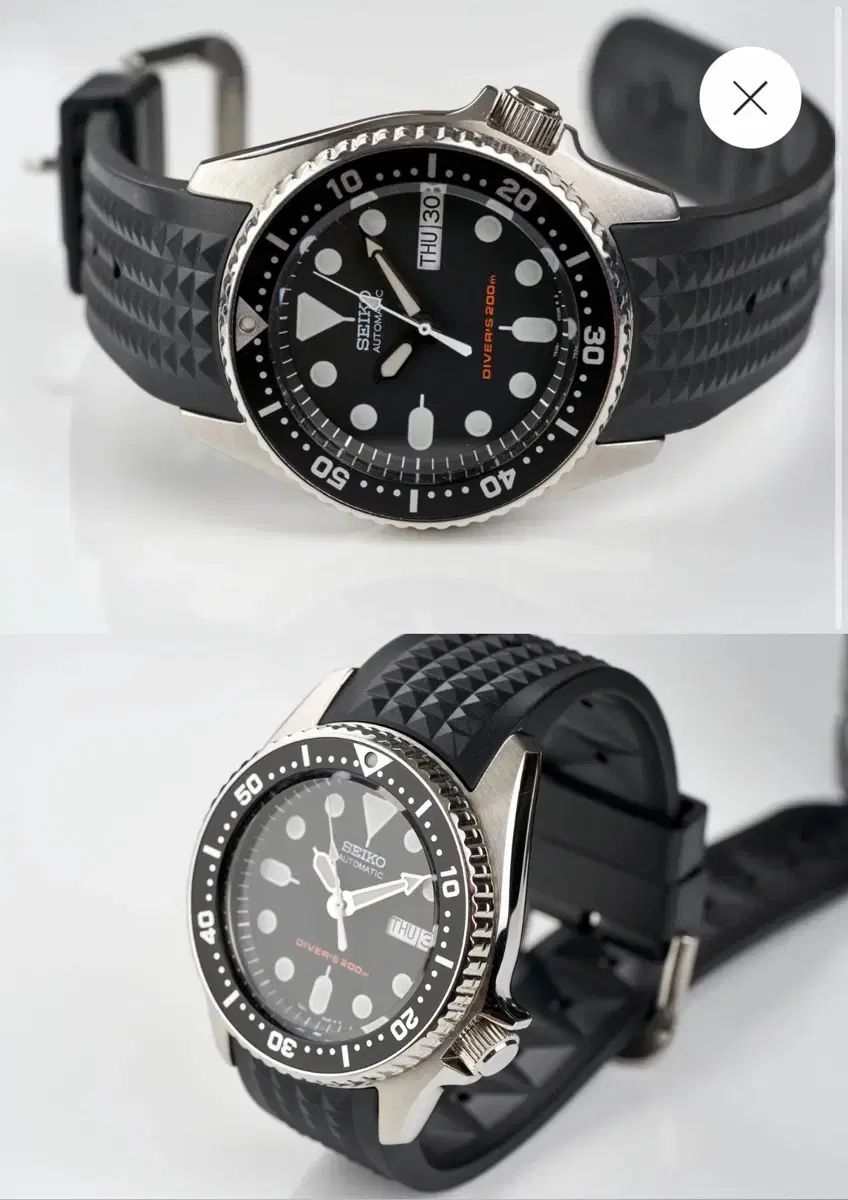 アンクルセイコー アンクルストラップ SKX 013 ワッフルラバー 一体型